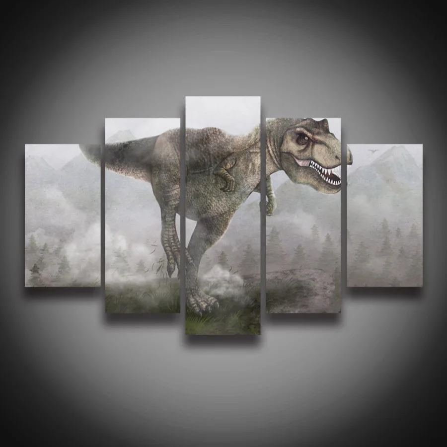 Framed Printed posters modern Style big Dinosaur picture painting 5