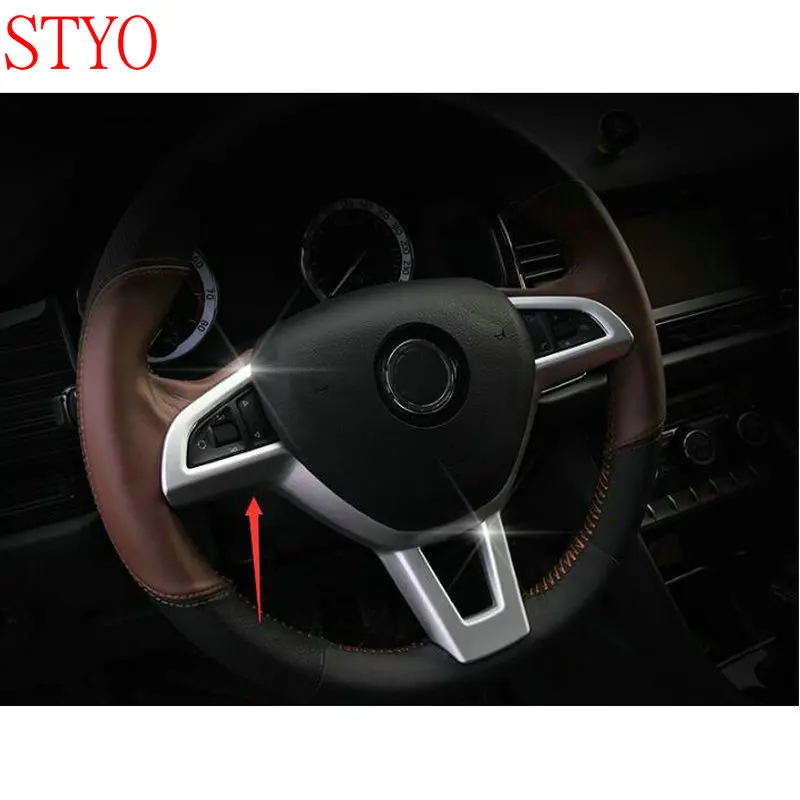 

STYO for KAROQ 2018 ABS Plastic Interior Steering Wheel Button Cover Decoration Trim