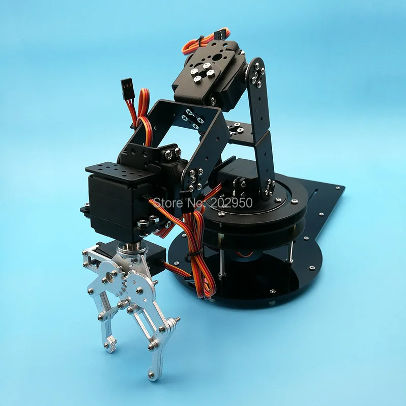 

Metal Alloy 6 DOF Robot Arm Clamp Claw & Swivel Stand Mount Kit With 6pcs MG996R Servo For Arduino Best Price + Free Shipping