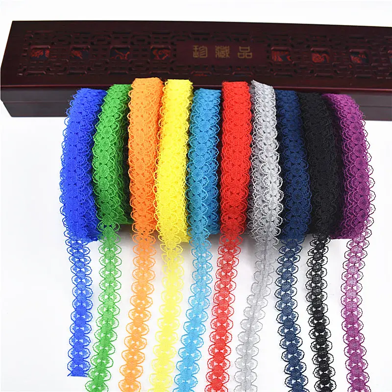

Beautiful 10yard lace Ribbon tape width 14MM African lace fabric DIY embroidery net Sewing Decoration clothing cotton lace white