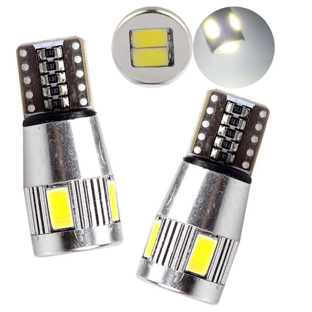 

10X T10 Canbus 6 SMD 5730 LED Aluminum W5W 6SMD 5630 194 168 W5W Can bus Error Free Car Auto Led License Wedge Lights DC 12V