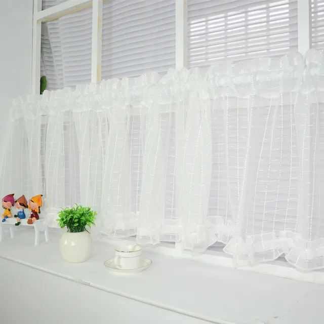 Nieuwe Witte Korte Gordijn Keuken Vitrages Tule Venster Kleine Voile ... Nieuwe Witte Korte Gordijn Keuken Vitrages Tule Venster Kleine Voile ...