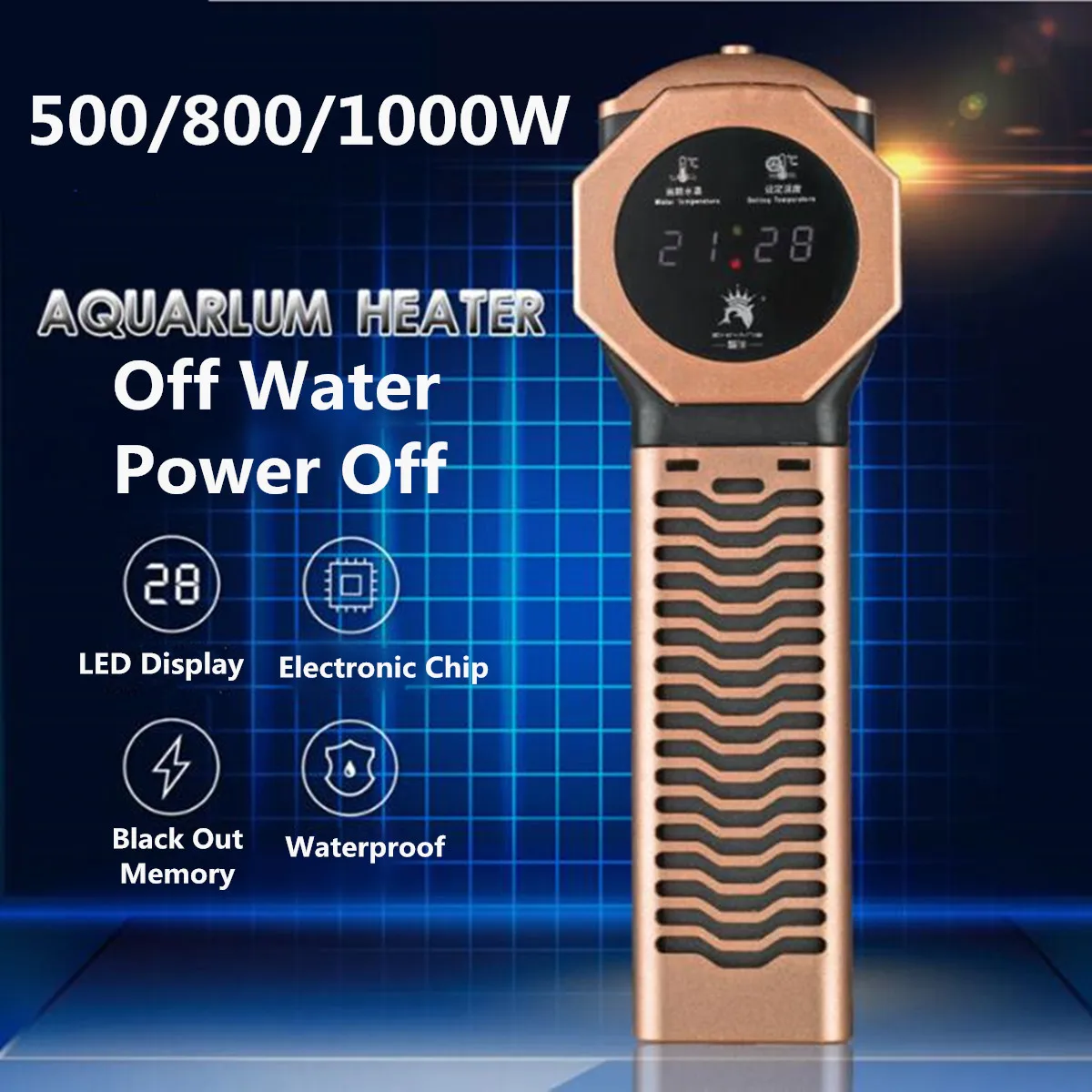 

Submersible Aquarium Fish Tank LED Display PTC Temperature Heating Rod Explosion-proof Water Heater For Fish Tank Aquarium