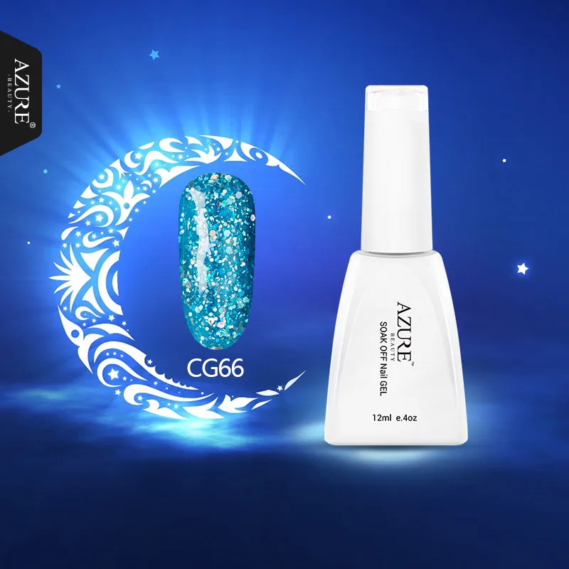 

Azure Beauty Star Glitter Nail Gel Polish 12ML With Star Moon Sequins Shiny Color Nail Gel Lacquer Long-Lasting DIY Nail Gel