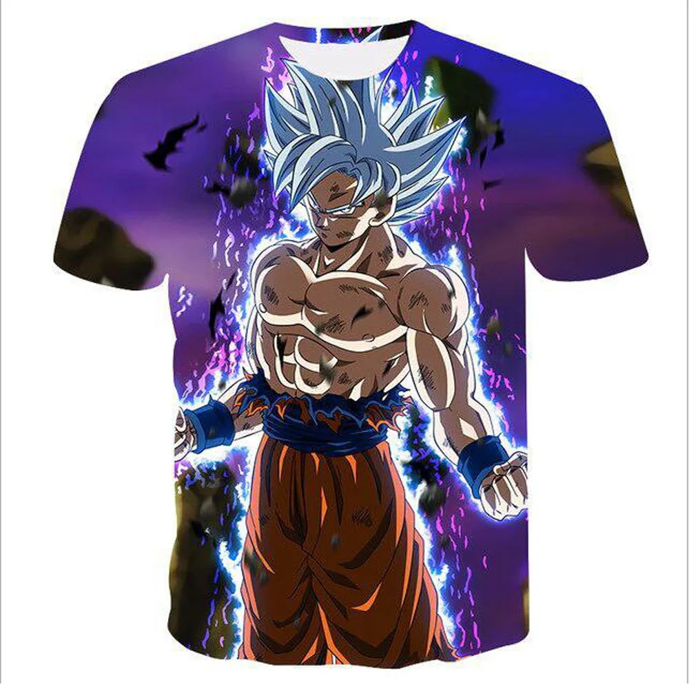 

Super Saiyan 3D T Shirt Anime Dragon Ball Z Goku Summer Fashion Tee Tops Men / Boys Master Roshi Print Clothes Cartoon T-shirt