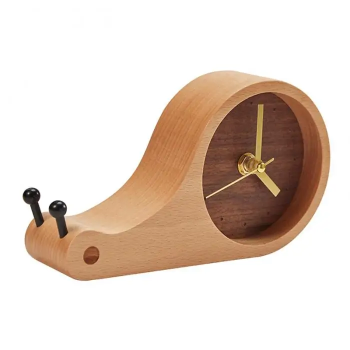 Улитка настольные часы 3D оригинальные деревянные настольные часы Reloj caracol de dibujos animados BDF99