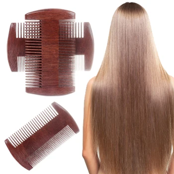 

Women Men Antistatic Sandalwood Pocket Beard & Hair Combs Double Sided Handmade Natural Wood Comb with Fine and Wide Tooth
