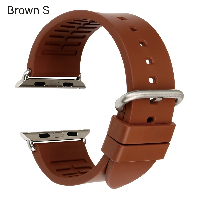MAIKES ремешок для часов спортивный ремешок для часов аксессуары для часов для Apple Watch 42 мм 38 мм серия 4 3 2 1 iwatch 44 мм 40 мм браслет - Цвет ремешка: Brown S