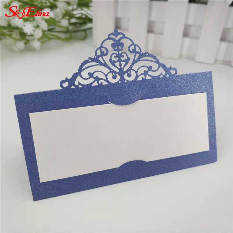 royal blue 9*9 см 10/50/100 шт. лазерная резка, настольный Mark вина Стекло имя место карты, хороший подарок на день рождения, свадьбу, вечерние Свадебный 7Z - Цвет: royal blue