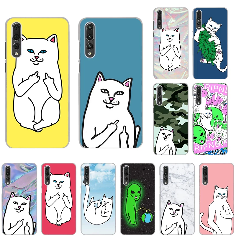 

Cute Popular middle finger cat Clear Cover Case for huawei P30 P30lite P30Pro P20 P20lite P20Pro P10plus P10lite Psmate2019 P9