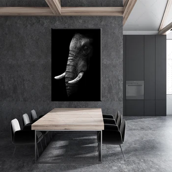 

Black Africa Elephants Wild Animals Canvas Painting Scandinavia Posters and Prints Cuadros Wall Art Pictures For Living Room