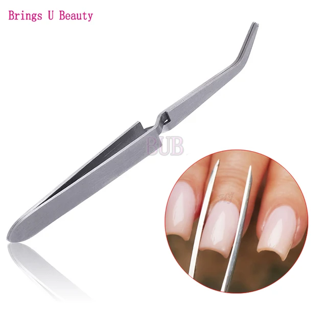 $US $2.80 Acrylic Multi Functions Stainless Steel Nail Shaping Tweezers Tips Curve Pinchers Scul