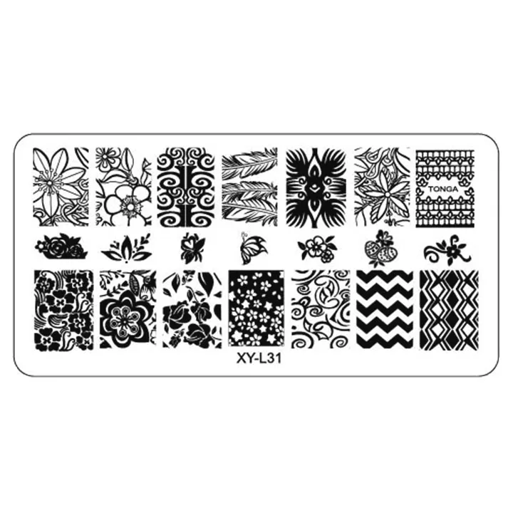 Kimcci штамповочные пластины для ногтей, шаблоны для дизайна ногтей, трафареты, кружева, цветы, животные, сделай сам, изображение пластикового салона, лак для красоты, инструменты для маникюра - Цвет: XY-L31