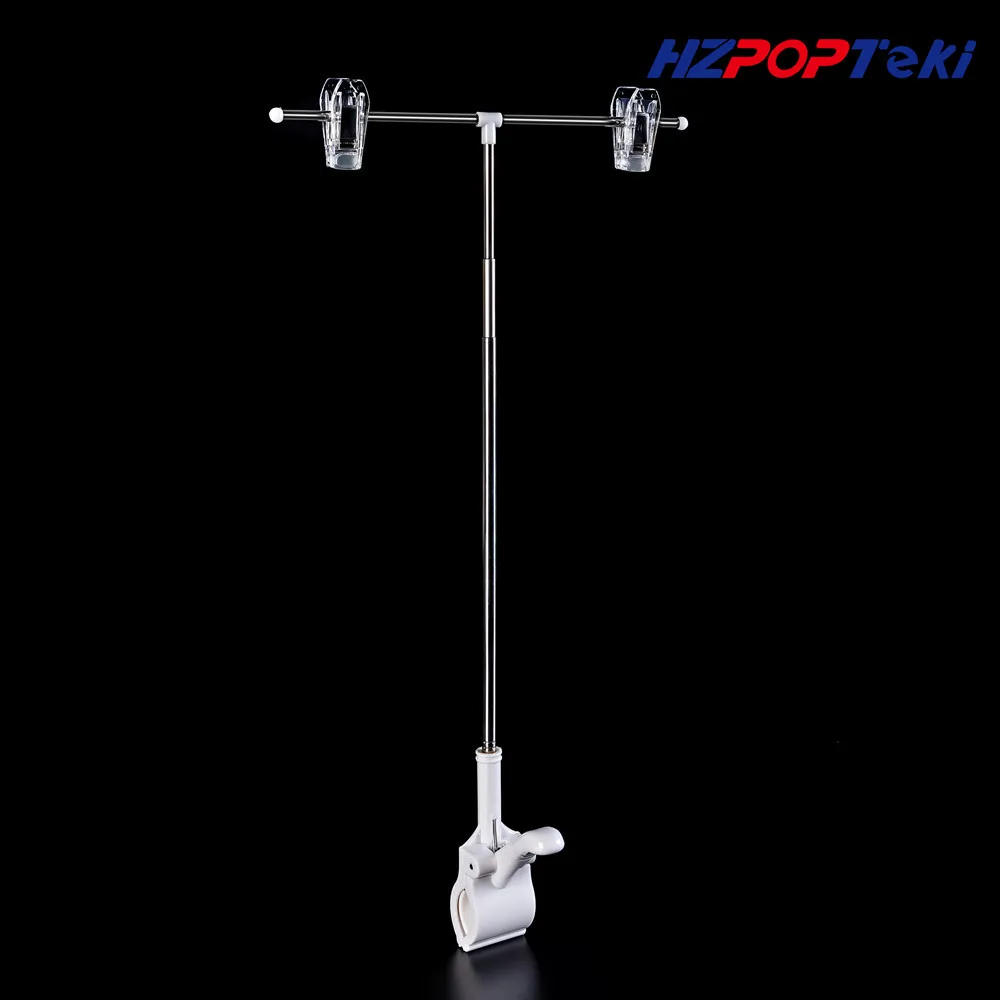 

POP Signage Sign Poster Paper Rotatable Adjustable H 20 to 60cm Advertising Display Clip Holder Stands Aluminum Pole 10 Sets