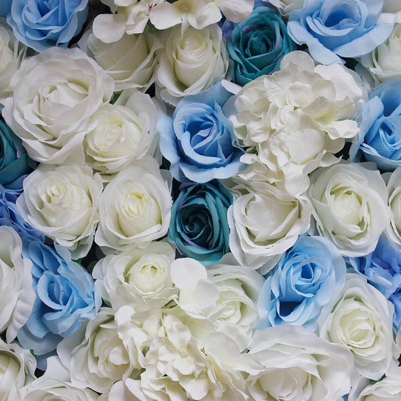 

2018 SPR Free Shipping mix white & blue10pcs/lot wedding artificial rose flower wall backdrop stage arch floral decorations