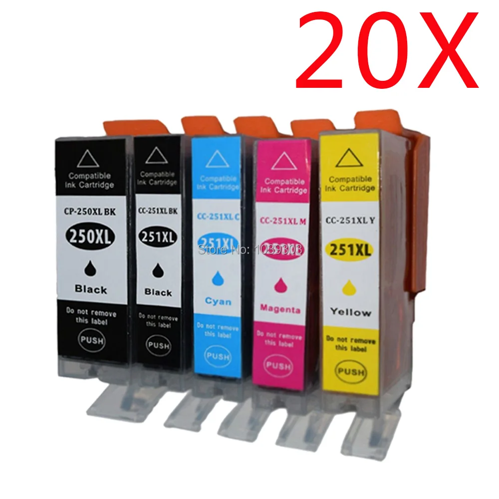 20 Pack PGI 250XL CLI 251XL Ink Cartridge Compatible For Canon Pixma 20-pack-pgi-250xl-cli-251xl-ink-cartridge-compatible-for-canon-pixma
