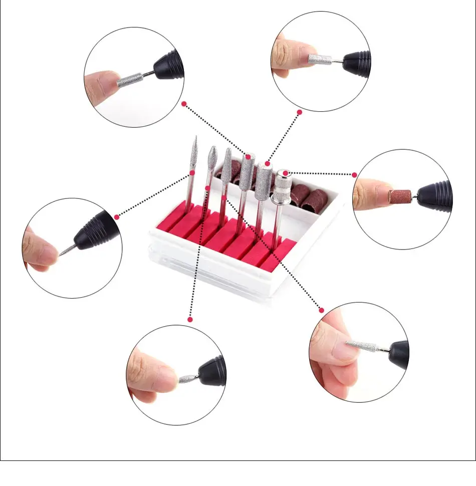 300 шт/партия электрическая шлифовальная пилка для ногтей резинки для маникюра Машинка для педикюра 80#120#180# каждый размер 100 шт инструмент для дизайна ногтей