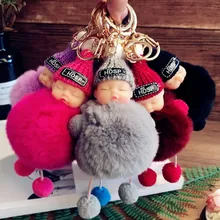 Мяч Kawaii разноцветный плюш мягкий кулон в форме кролика игрушки металлическая пряжка для мобильного телефона для детей подарок на день рождения, подвеска для автомобиля, A069