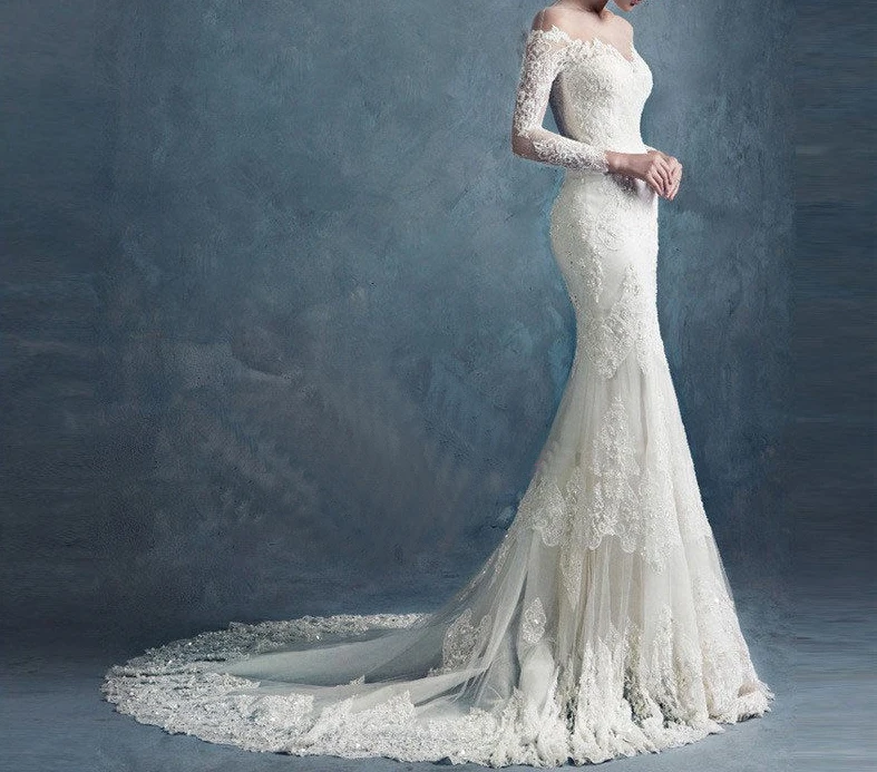 Applique Wimper kant Rits Open back-Heup gewikkeld rok Mermaid half sleeve Sexy Mode Applique Wimper kant Rits Open back-Heup gewikkeld rok Mermaid half sleeve Sexy Mode