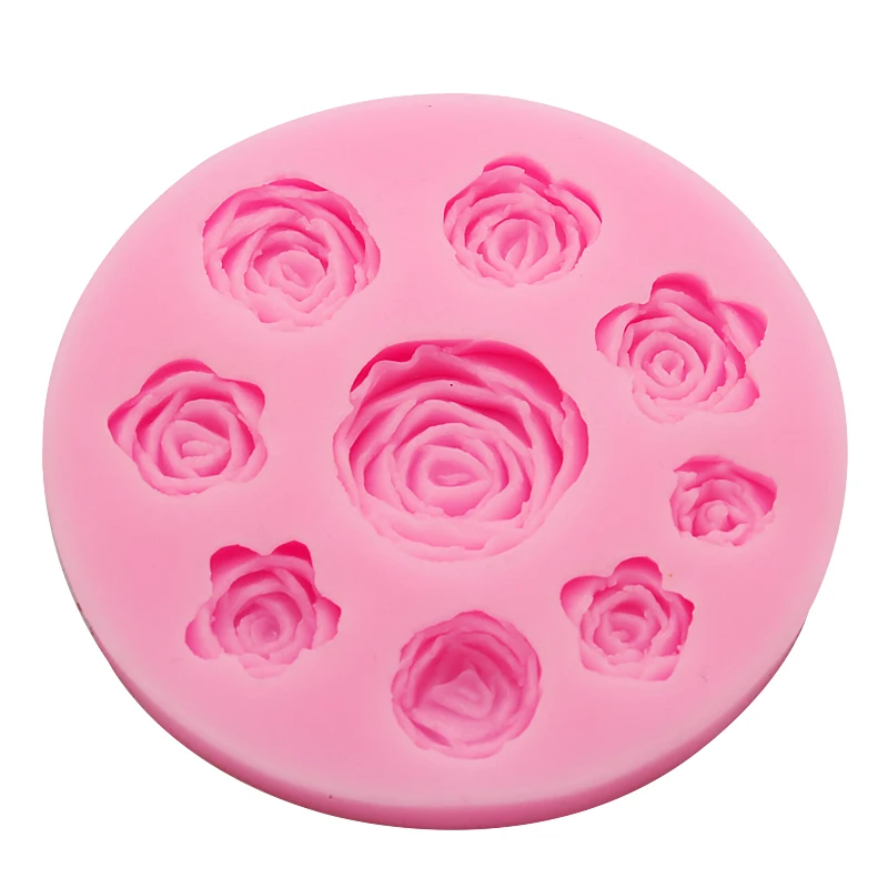 

Mini Rose Flower Food Grade Silicone Mold Chocolate Cake Decorating Mould For Polymer Clay Crafts