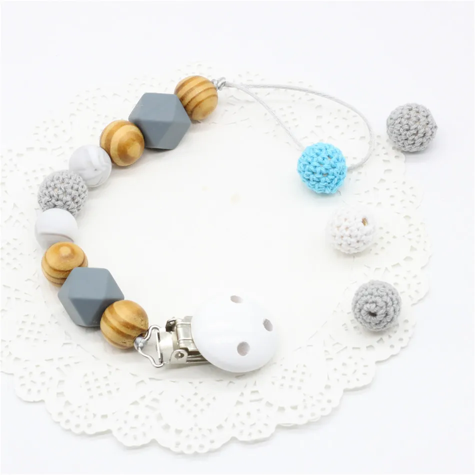 Personalized Silicone teething pacifier clips with Safe ABS beads Silicone pacifier chain Holder For Nipples baby chew toys Personalized Silicone teething pacifier clips with Safe ABS beads Silicone pacifier chain Holder For Nipples baby chew toys