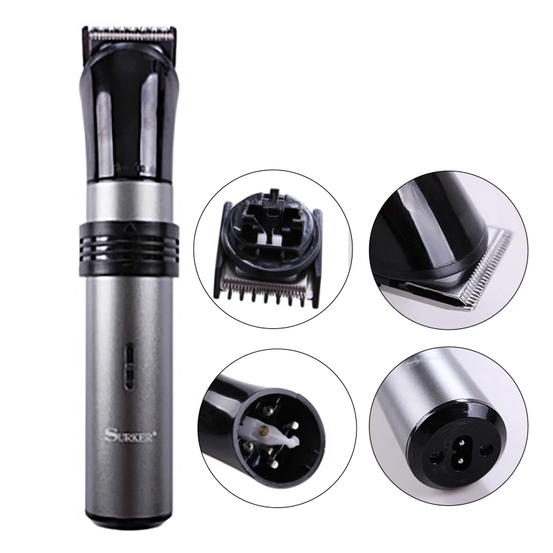 

SURKER SK-7202 Professional 3-in-1 Multifunctional Rechargeable Nose Ear Hair Trimmer Shaver Cordless Hair Clipper EU Plug