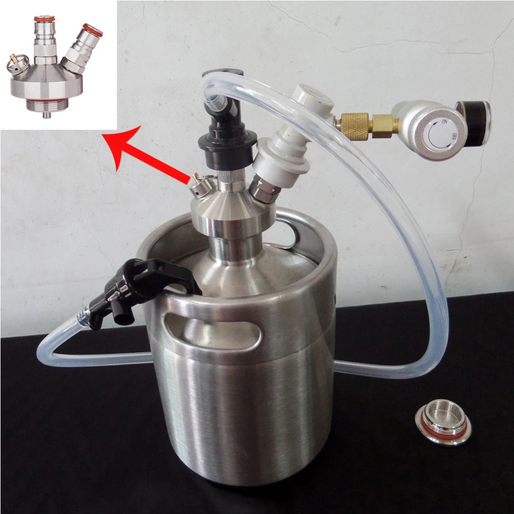 

Ball Lock Mini Keg Tap Dispenser For Mini Beer Keg 304 Stainless Steel Dispenser Growler Homebrew Spear 2L Beer Tool