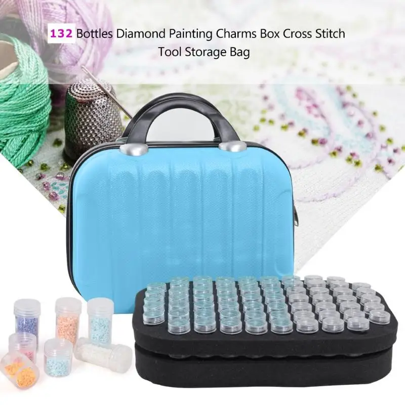 132 Bottles Diamond Painting Box High Quality Embroidery Kit Beads Handbag Jewelry Container Home Furnishing Essential Supplies
