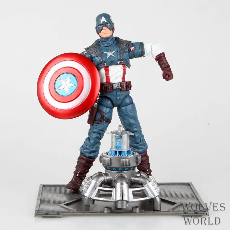 

Marvel Comics Avengers Captain America Pioneer movable hand to do battle scene 19CM High PVC Christmas gifts Free shipping
