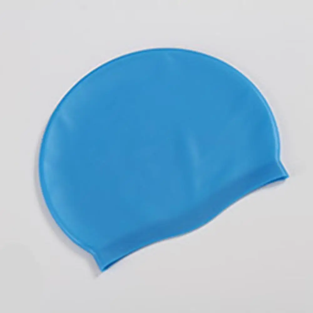 Мягкие силиконовые водонепроницаемые шапочки для купания, защищают уши, длинные волосы, спортивная шапочка для плавания в бассейне, шапочка для плавания для мужчин и женщин, взрослых - Цвет: sky blue