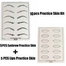 Татуировка практика кожи 10 шт. профессиональный макияж губ и бровей практика шкуры Косметика перманентные поддельные татуировки практика кожи питания