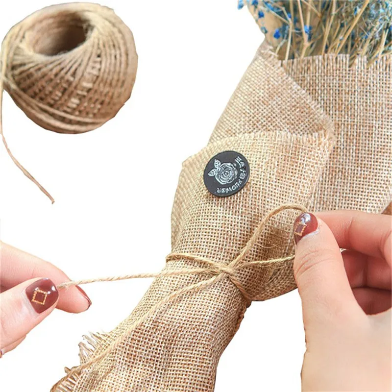 

1Roll/30M Wedding Birthday Party Decorations Hemp Rope Flower Bouquet Packaging String Gift Wrapping Rope DIY Braided Rope
