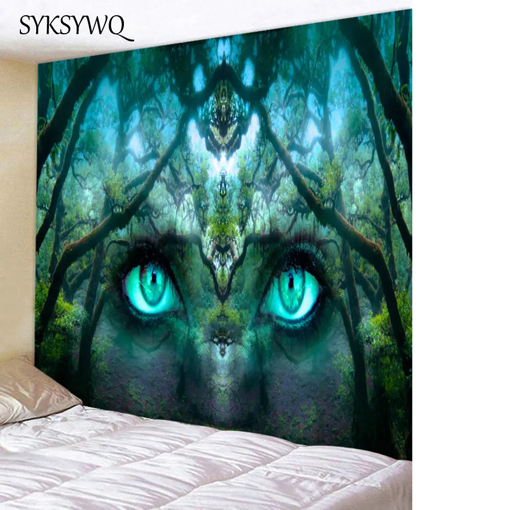 

Psychedelic forest tapestry wall mandala drop shipping dorm room bohemia indian tapestry wall hanging