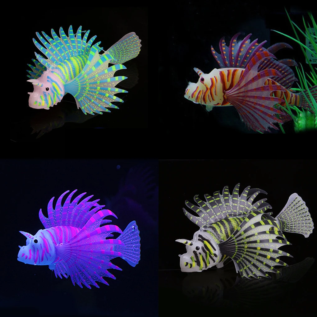 Landscaping Dekorasi Aquarium Neon Simulasi Cahaya Singa Ikan