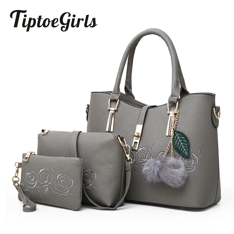 

Women's Bag New Three-Piece Mother and Daughter Bag Embroidered Printed Shoulder Bag Fashion Handbag Messenger Bag Tide