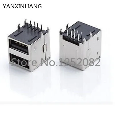 

10 pcs Dual USB Type-A Female 8 Pin Socket Connector Double All Inclusive