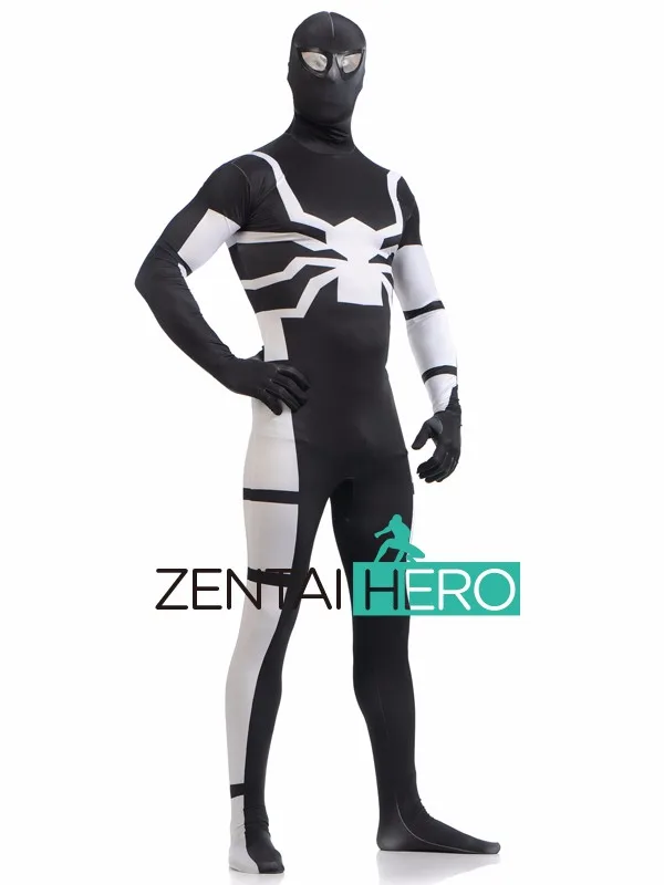 DHL, черный костюм Человека-паука из лайкры и спандекса зентай, косплей костюм на Хэллоуин, JH018