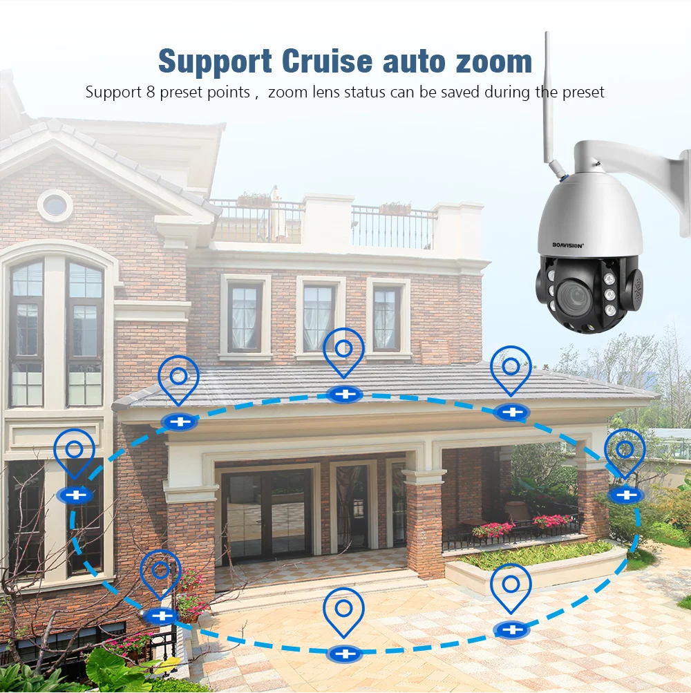 Clearance HD 2MP Wireless PTZ Dome IP Cam WIFI 10X / 20X Optical Zoom Outdoor Security Video CCTV Cam Two Way Audio White Light 80M IR 12