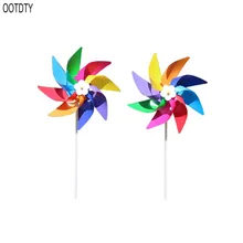 OOTDTY Пластиковые Красочные ветряные мельницы ветер Спиннер детская игрушка газон сад двора вечерние украшения открытый ручной работы