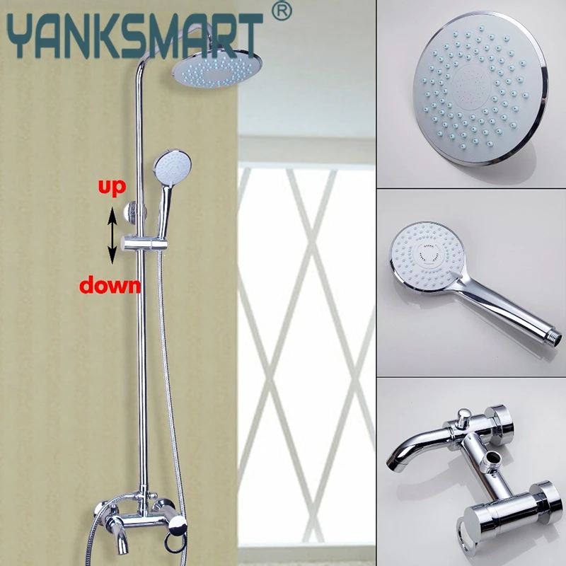 

Fashion Style Durable Polished Chrome Bath & Shower Faucet Wall Mount Big Rain Shower Set Mixer hot&cold Shower Set Mixer Tap