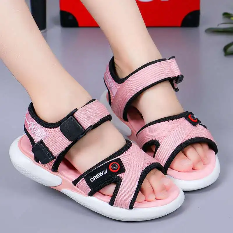 

Boys Girls Summer Sandals Princess Flat Beach Shoes Casual Sports Sandal Shoes Slip-resistant Light-weight Footwear Size 26-36