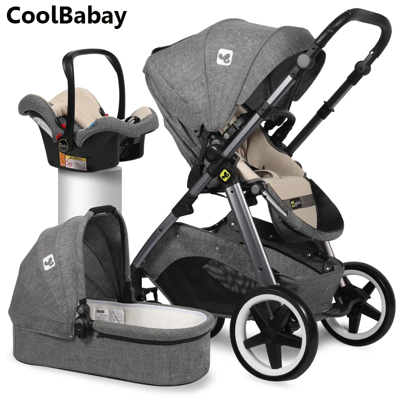 CoolBabay/детская коляска CoolBaby, можно лежать на колесиках для ноутбука,, 3 в 1