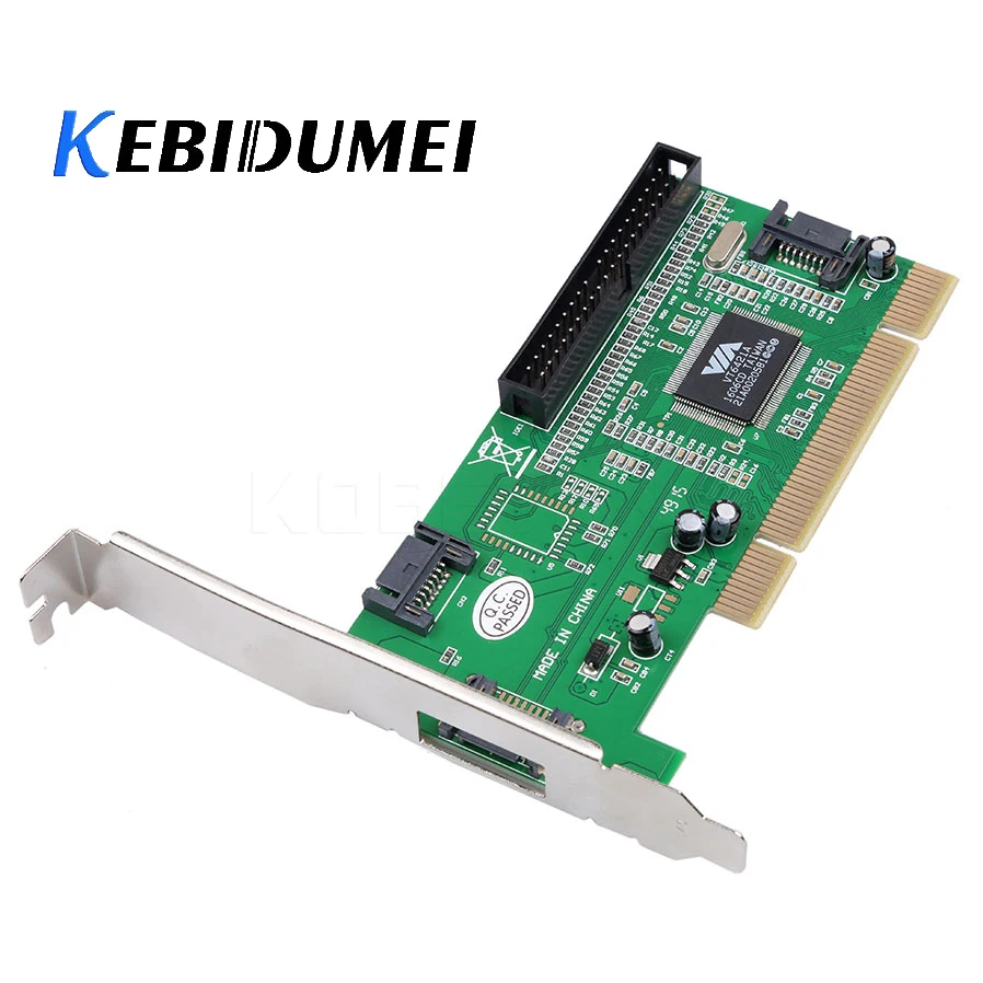 

kebidumei High Quality New 3 ports SATA + IDE Serial HDD ATA PCI Card Converter Adapter for PC Tablet Computer 1.5Gb/s Data Rate