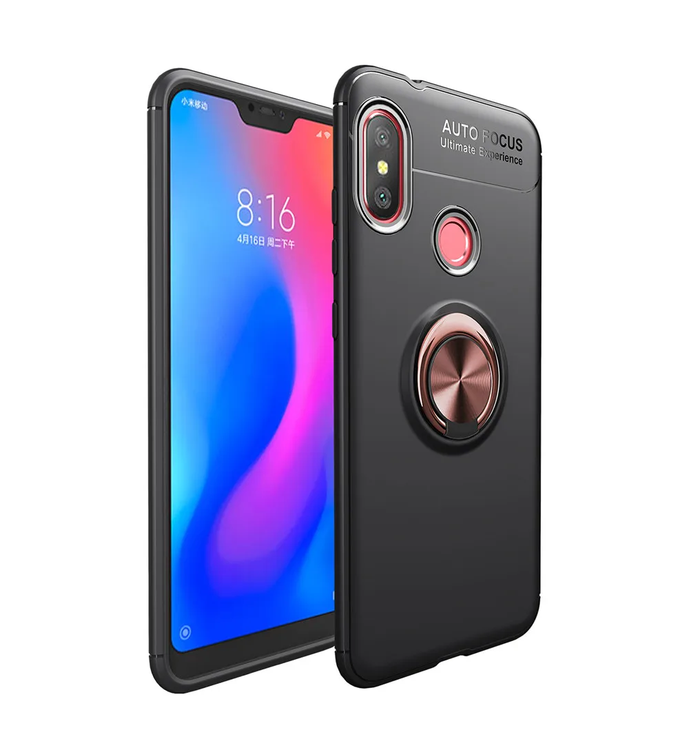 For Xiaomi Mi A2 Lite Case For Mi A2 Lite Cover Silicone Bumper Soft Back Cover For Xiaomi Mi A2 Lite Case For MiA2 Lite Fundas - Цвет: Black Case BrownRing