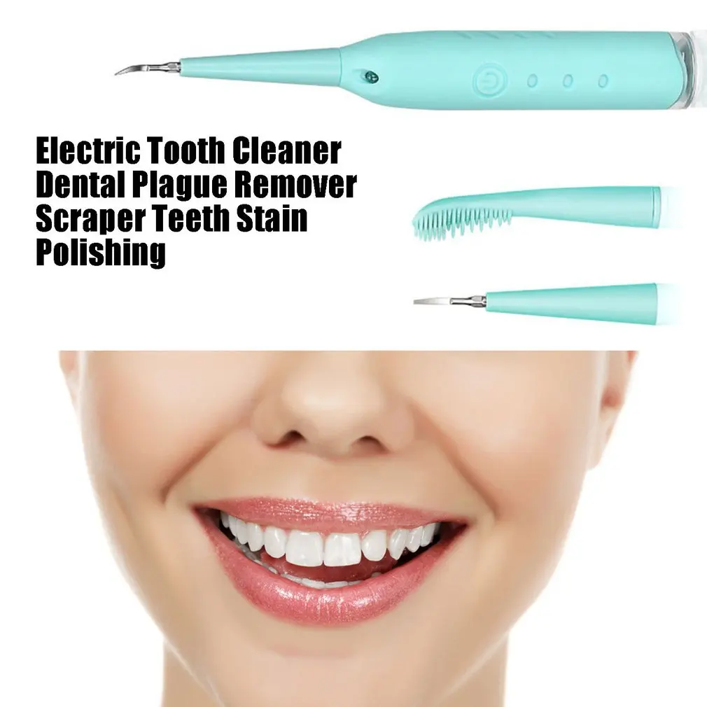 3 головки Электрический Очиститель зубов зубной чумы удаления скребка зубной налет полировка usb зарядка для удаления налета