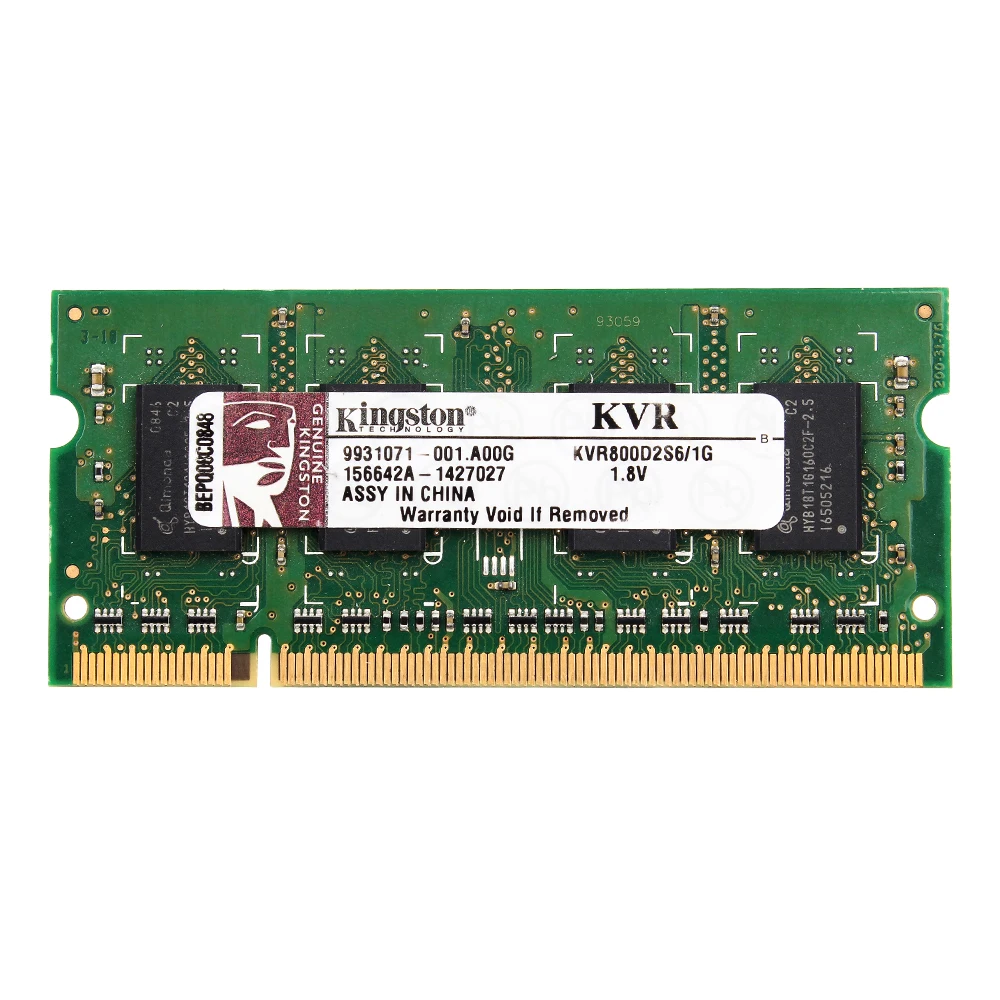 Kingston ноутбук памяти 2 Гб 1 ГБ DDR2 800HMZ DDR2 PC2-6400S 2 ГБ = 2 шт* 1 г ноутбук ram 1,8 в