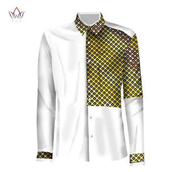

2017 Spring New Fashion Design Shirt Men Long Sleeve Slim Fit Mens Dashiki African Print Casual Style Men Shirts 6XL BRW WYN280