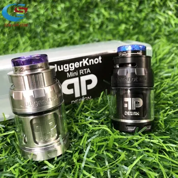 

2PCS/Lot 1:1 JuggerKnot Mini RTA Replaceable Tank Atomizer Vaporizer Single Coil Adjustable Top Airflow 810 ressin Drip Tip Vape