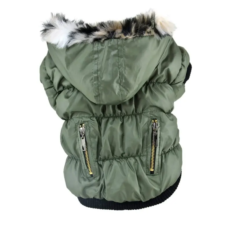 

5 Colors Doggy Puppy Warm Winter Coat Zipper Fold Hoodies Dog Costume Pet Cat Apparel XS-XXL dog coats