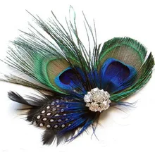 Модный Горячий продукт 1 шт Павлин перо сверкающие горный хрусталь Свадебные Заколки Аксессуары для укладки инструмента 40